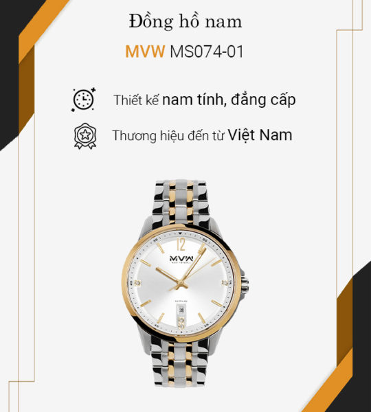 Đồng hồ MVW 42 mm Nam MS074-01